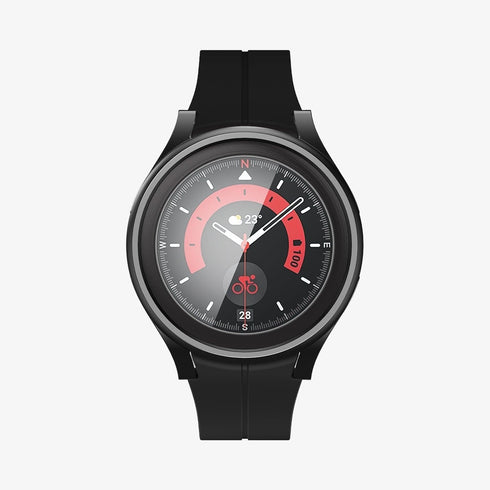 ACS05400 - Galaxy Watch 5 Pro (45mm) Case Thin Fit Glass in crystal clear showing the front